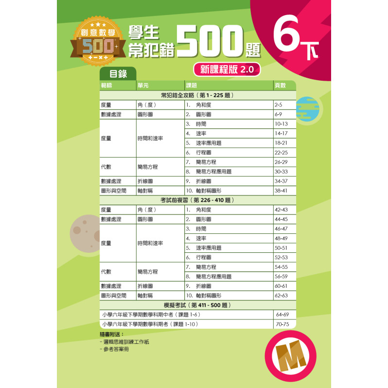 【多買多折】創意數學500─學生常犯錯500 (新課程版2.0) 6下