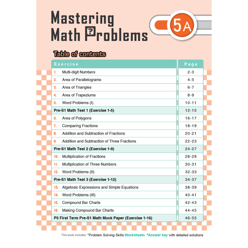 【多買多折】MathPro for HKAT Mastering Math Problems 5A